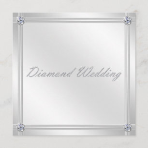 Diamond Hochzeitstag Einladung in Silber