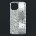 Diamond Imitats Glitzer Kalligraphie Name Silver Case-Mate iPhone Hülle<br><div class="desc">Jeder Glitzer oder Diamanten im Design sind Fotos und simuliert. Dieses Design kann in dem Bereich personalisiert werden, der durch das Ändern des Fotos und/oder Textes zur Verfügung gestellt wird. Sie können auch angepasst werden, indem Sie auf Vorlage personalisieren klicken und dann auf die Schaltfläche klicken, um weitere Optionen anzupassen,...</div>