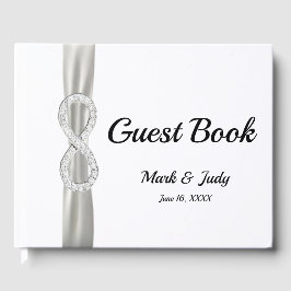 Diamond Infinity White Ribbon Mariage livre d'or