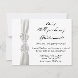 Diamond Infinity White Wedding Bridesmaid Card Einladung
