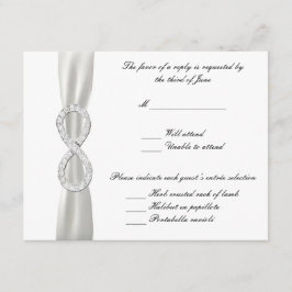 Diamond Infinity White Wedding Response Card RSVP Karte