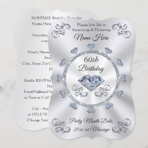 Diamond, Invitations personnalisées 60e anniversai
