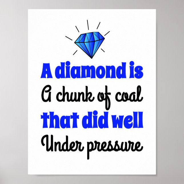 Diamond ist Kohle - Motivierend, inspirierende Zuh Poster (Vorne)