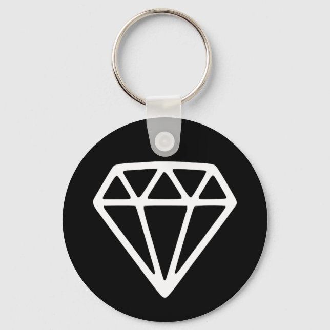Diamond Jewel Graphics Zeichnend Einfach Minimalis Schlüsselanhänger (Vorderseite)