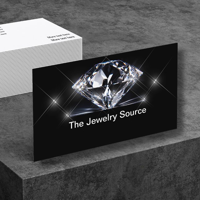 Diamond Jewelry Designer Glitzy Business Cards Visitenkarte (Von Creator hochgeladen)