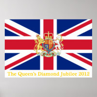 Diamond Jubilee Gewerkschaft Flag und Royal Wappen
