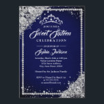 Diamond Lace Sparkle Tiara Navy 16 . Geburtstag Einladung<br><div class="desc">Mehr Elegante 16 . Geburtstag Einladungen im Kleinen Bayleigh Store</div>