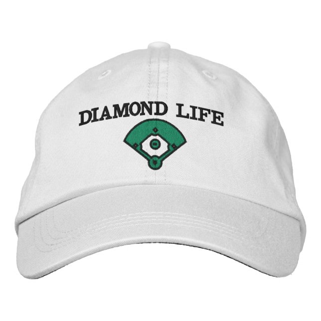 Diamond Life Softball Bestickte Baseballkappe (Vorderseite)