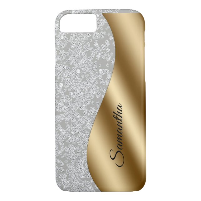 Diamond Look Bling Gold Metal Personalisiert Case-Mate iPhone Hülle (Rückseite)