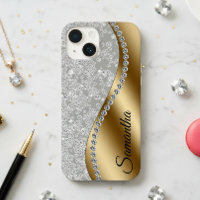 Diamond Look Gold Metal Personalisiert Glam