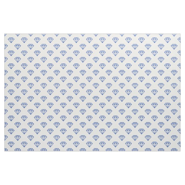 Diamond - Marine auf Weiß Stoff (Yard (91,4 cm))