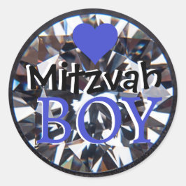 Diamond Mitzvah Boy Runder Aufkleber
