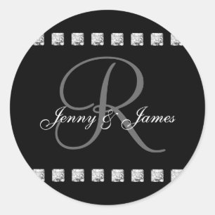 Diamond Monogram R Gastgeschenk Hochzeit Stickers