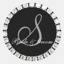 Diamond Monogram S anpassbares Siegel Runder Aufkleber