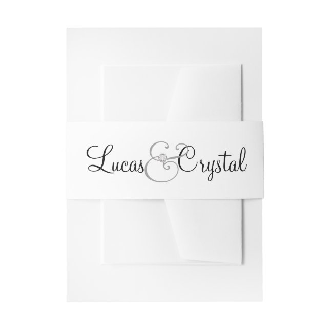 Diamond Monogram Wedding Einladungsbanderole (Vorderseite Beispiel)