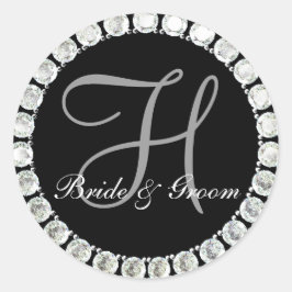 Diamond-Monogramm H anpassbares Siegel Runder Aufkleber