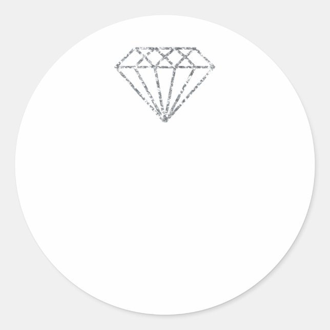 Diamond Name Wedding Bridal Sweet16. White Runder Aufkleber (Vorderseite)