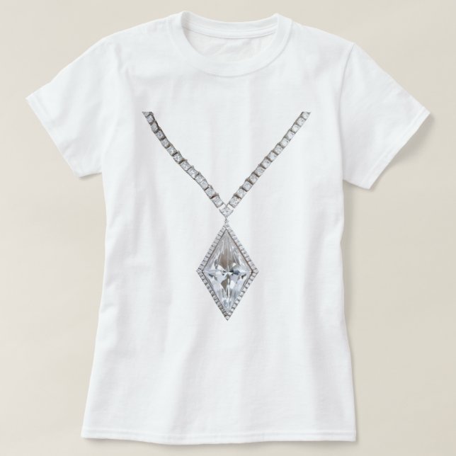 Diamond Necklace White T - Shirt (Design vorne)