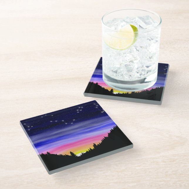 Diamond Night Glass Untersetzer (Schrägansicht)