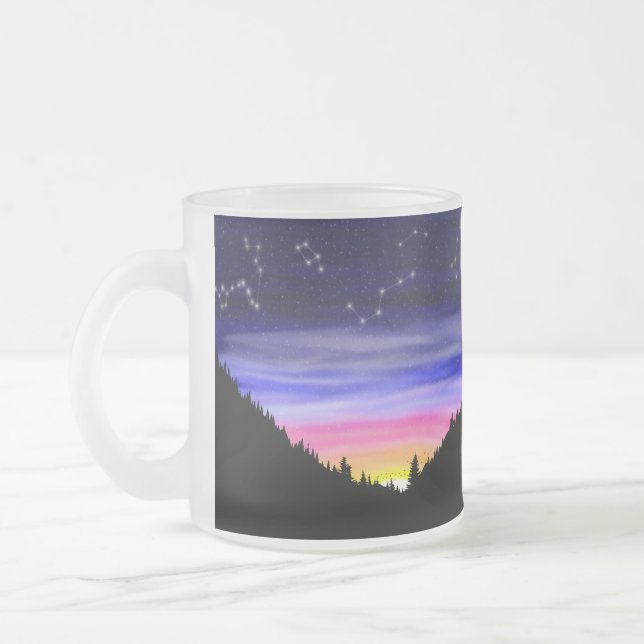 Diamond Night Mattiert Glass Coffee Tasse (Links)