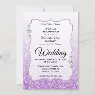 *~* Diamond Ombre Lila Glitzer Gradient Wedding Einladung