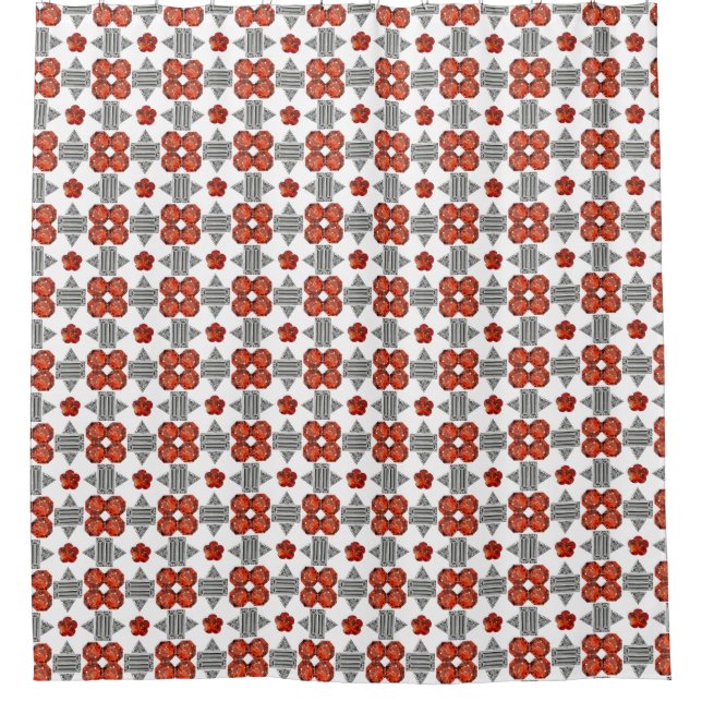 Diamond Orange Muster Duschvorhang (Vorderseite)