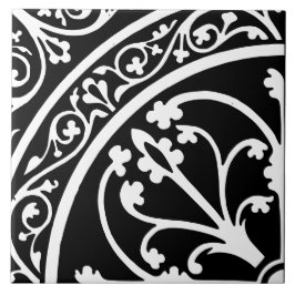 Diamond Oriented Large Print Abstract Black Fliese