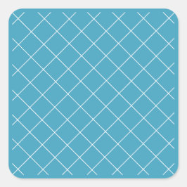 Diamond Pattern Aqua Quadratischer Aufkleber