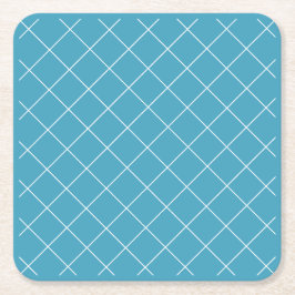 Diamond Pattern Aqua Rechteckiger Pappuntersetzer