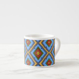 Diamond Pattern Blue Red Yellow Green  Espressotasse