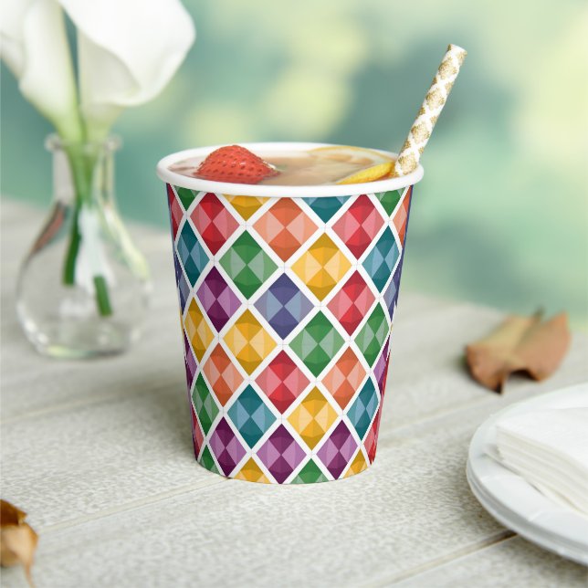 Diamond Pattern Coffee Tasse Pappbecher (In Situ)