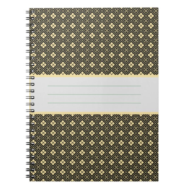 Diamond Pattern Noir Notizblock (Vorderseite)