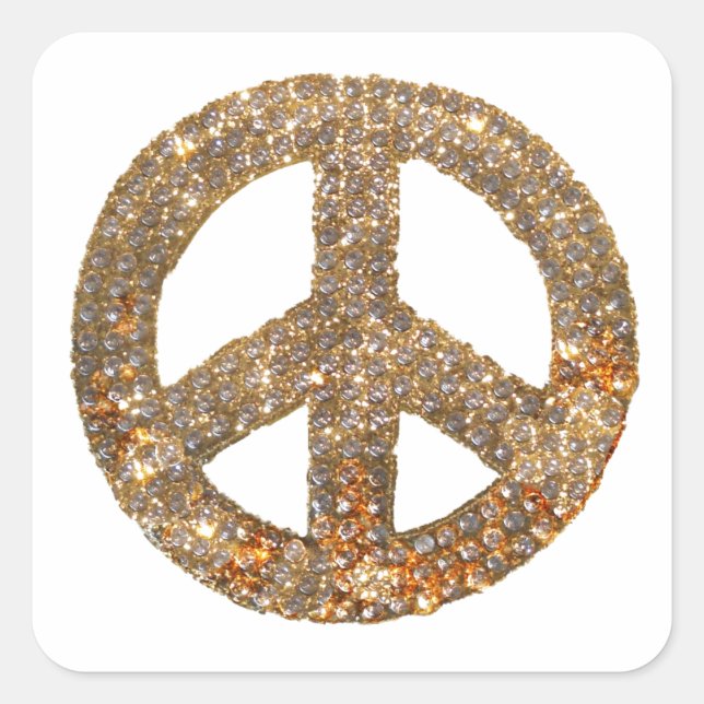 Diamond Peace Sign Quadratischer Aufkleber (Vorderseite)