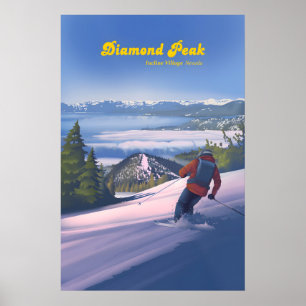 Diamond Peak Skigebiet Reiseplakat Poster