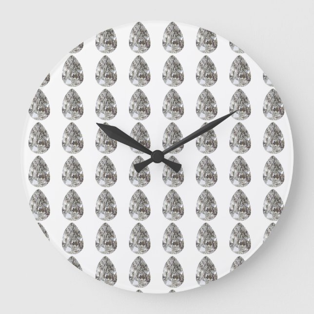 Diamond Pear Pattern Große Wanduhr (Vorderseite)