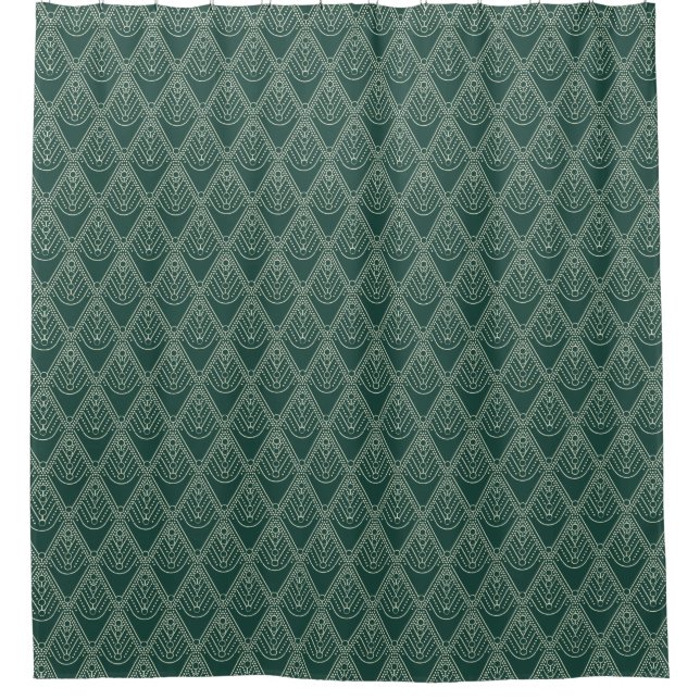 Diamond & Pearl Deko Duschvorhang / Hunter Green (Vorderseite)