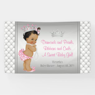 Diamond Pearl Ethnic Princess Baby Dusche Banner