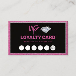 Diamond Pink Glitzer Loyalty Card Kundenbelohnunge Visitenkarte