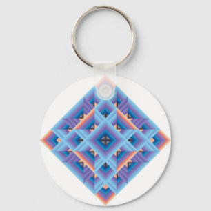 Diamond Quilt in Blue and Purple Schlüsselanhänger