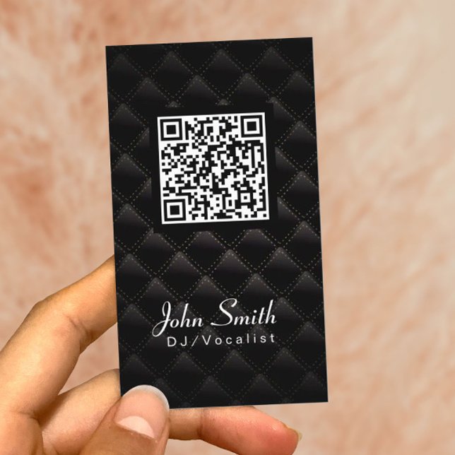 Diamond Quilt QR Code DJ Music Business Card Visitenkarte (Von Creator hochgeladen)
