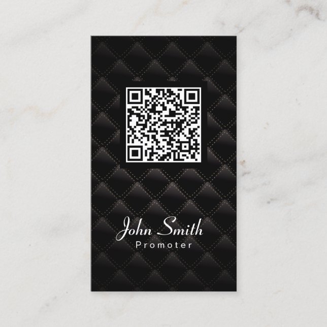 Diamond Quilt QR Code Promoter Business Card Visitenkarte (Vorderseite)