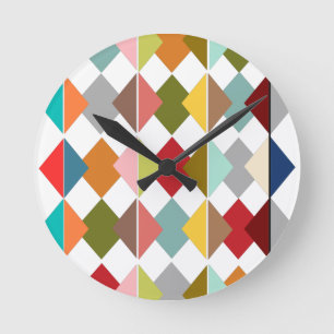 Diamond Quilt Runde Wanduhr