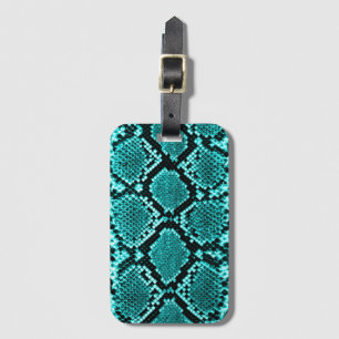 Diamond Rattlesnake Snake Skin aqua Gepäckanhänger