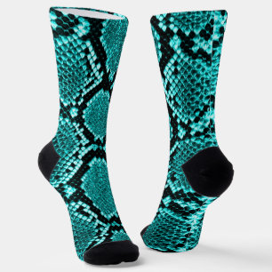 Diamond Rattlesnake Snake Skin aqua Socken