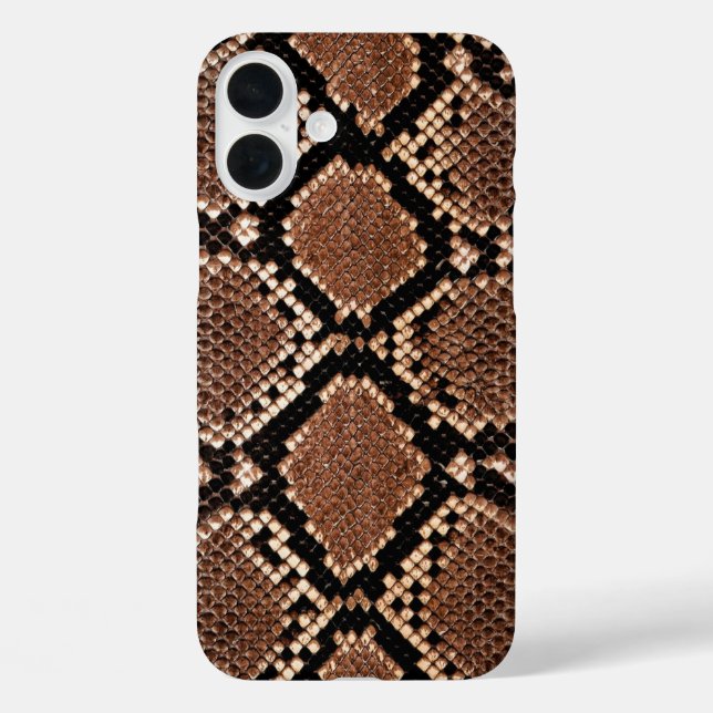 Diamond Rattlesnake Snake Skin iPhone 16 Plus Hülle (Rückseite)