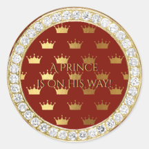 Diamond Red Gold Crown Prince Baby Dusche Gefallen