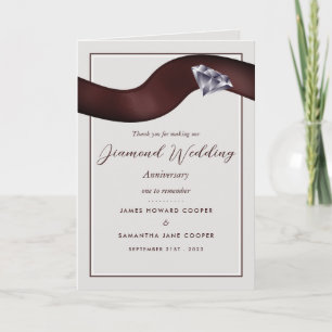 Diamond Ribbon zum 60-jährigen Hochzeitstag Dank Karte