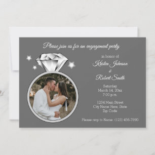 Diamond Ring Engagement photo Invitation