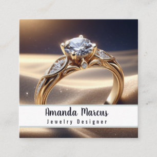 Diamond Ring Jewelier Designer Jeweler Quadratische Visitenkarte
