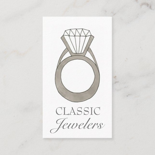 Diamond Ring Jewelry Shop Jeweler Fashion Stilvoll Visitenkarte (Vorderseite)